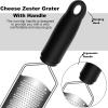 imageCheese Zester Grater Handheld with HandleLemon Citrus Zester Tool Graters for Kitchen Stainless Steel Salad Spinner Cake Decorating SuppliesPerfect Kitchen Gadgets Zucchini Nutmeg Ginger PeelerBlack