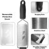 imageCheese Zester Grater Handheld with HandleLemon Citrus Zester Tool Graters for Kitchen Stainless Steel Salad Spinner Cake Decorating SuppliesPerfect Kitchen Gadgets Zucchini Nutmeg Ginger PeelerBlack