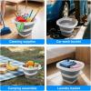imageCollapsible Bucket 5L Foldable Mop Bucket Car Wash Buckets with Handle for Cleaning Supplies Portable Sink Wash Basin Storage Bin Ice Tub for Fishing Beach Outdoor Camping Kitchen RV Accessories
