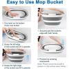 imageCollapsible Bucket for Cleaning 42 Gallons Mop Bucket with Handle for Floor Window Car Washing Silicone Ice Buckets for Parties Camping Fishing Beach RV Laundry Storage Household Cleaning SuppliesGray