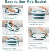 imageCollapsible Bucket for Cleaning 42 Gallons Mop Bucket with Handle for Floor Window Car Washing Silicone Ice Buckets for Parties Camping Fishing Beach RV Laundry Storage Household Cleaning SuppliesGraygreen
