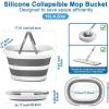 imageCollapsible Bucket for Cleaning 42 Gallons Mop Bucket with Handle for Floor Window Car Washing Silicone Ice Buckets for Parties Camping Fishing Beach RV Laundry Storage Household Cleaning SuppliesGray