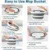 imageCollapsible Bucket for Cleaning 42 Gallons Mop Bucket with Handle for Floor Window Car Washing Silicone Ice Buckets for Parties Camping Fishing Beach RV Laundry Storage Household Cleaning SuppliesGray