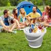 imageCollapsible Bucket with Handle 10L26 Gallon Portable Mop Bucket for Cleaning Silicone Ice Buckets for Outdoor Camping Fishing Car Washing Household Cleaning Supplies Large Plastic Wash Basin TubGray