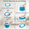 imageCollapsible Bucket with Handle 10L26 Gallon Portable Mop Bucket for Cleaning Silicone Ice Buckets for Outdoor Camping Fishing Car Washing Household Cleaning Supplies Large Plastic Wash Basin TubBlue