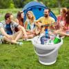 imageCollapsible Bucket with Handle 10L26 Gallon Portable Mop Bucket for Cleaning Silicone Ice Buckets for Outdoor Camping Fishing Car Washing Household Cleaning Supplies Large Plastic Wash Basin TubGray