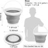 imageCollapsible Bucket with Handle 10L26 Gallon Portable Mop Bucket for Cleaning Silicone Ice Buckets for Outdoor Camping Fishing Car Washing Household Cleaning Supplies Large Plastic Wash Basin TubGray
