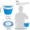 imageCollapsible Bucket with Handle 10L26 Gallon Portable Mop Bucket for Cleaning Silicone Ice Buckets for Outdoor Camping Fishing Car Washing Household Cleaning Supplies Large Plastic Wash Basin TubBlue