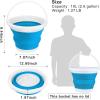 imageCollapsible Bucket with Handle 10L26 Gallon Portable Mop Bucket for Cleaning Silicone Ice Buckets for Outdoor Camping Fishing Car Washing Household Cleaning Supplies Large Plastic Wash Basin TubBlue
