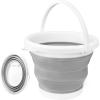 imageCollapsible Bucket with Handle 10L26 Gallon Portable Mop Bucket for Cleaning Silicone Ice Buckets for Outdoor Camping Fishing Car Washing Household Cleaning Supplies Large Plastic Wash Basin TubGray