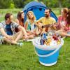 imageCollapsible Bucket with Handle 10L26 Gallon Portable Mop Bucket for Cleaning Silicone Ice Buckets for Outdoor Camping Fishing Car Washing Household Cleaning Supplies Large Plastic Wash Basin TubBlue