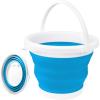 imageCollapsible Bucket with Handle 10L26 Gallon Portable Mop Bucket for Cleaning Silicone Ice Buckets for Outdoor Camping Fishing Car Washing Household Cleaning Supplies Large Plastic Wash Basin TubBlue