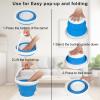 imageCollapsible Bucket with Handle 10L26 Gallon Portable Mop Bucket for Cleaning Silicone Ice Buckets for Outdoor Camping Fishing Car Washing Household Cleaning Supplies Large Plastic Wash Basin TubBlue