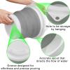 imageCollapsible Bucket with Handle 10L26 Gallon Portable Mop Bucket for Cleaning Silicone Ice Buckets for Outdoor Camping Fishing Car Washing Household Cleaning Supplies Large Plastic Wash Basin TubGray