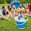 imageCollapsible Bucket with Handle 10L26 Gallon Portable Mop Bucket for Cleaning Silicone Ice Buckets for Outdoor Camping Fishing Car Washing Household Cleaning Supplies Large Plastic Wash Basin TubBlue