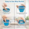 imageCollapsible Mop Bucket and Ice Bucket5L13 Gallon Household Cleaning Silicone Dust Mops Bucket Portable Bathroom Cleaning Supplies Square Bucket for Cleaning5L