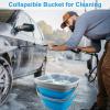 imageCollapsible Mop Bucket and Ice Bucket5L13 Gallon Household Cleaning Silicone Dust Mops Bucket Portable Bathroom Cleaning Supplies Square Bucket for Cleaning10L