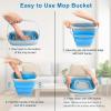 imageCollapsible Mop Bucket and Ice Bucket5L13 Gallon Household Cleaning Silicone Dust Mops Bucket Portable Bathroom Cleaning Supplies Square Bucket for Cleaning10L