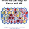 imageIce Cube Trays with Lids for Freezer 33 Sphere Ice Cube Tray with Easy Release for Iced Coffee or Ice Drinks Ice Tray with Lids Ice Cube Mold for Reusable Ice Cubes for Ice Bucket 3 PackBlue