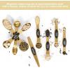 imageMagnetic Measuring Spoons Set with Leveler Stackable Stainless Steel Tablespoons for Baking Fits in Spice JarsGold