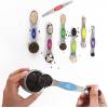 imageMagnetic Measuring Spoons Set with Leveler Stackable Stainless Steel Tablespoons for Baking Fits in Spice JarsMulticolor