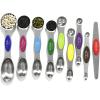 imageMagnetic Measuring Spoons Set with Leveler Stackable Stainless Steel Tablespoons for Baking Fits in Spice JarsMulticolor