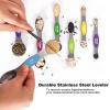 imageMagnetic Measuring Spoons Set with Leveler Stackable Stainless Steel Tablespoons for Baking Fits in Spice JarsMulticolor
