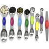 imageMagnetic Measuring Spoons Set with Leveler Stackable Stainless Steel Tablespoons for Baking Fits in Spice JarsMulticolor