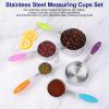 imageMeasuring Cups and Spoons Set Stainless SteelMeasuring Spoons Liquid Stackable Metric Measuring Scoop for Baking or CookingKitchen Cake Decorating Supplies Measuring Cup Organizermulticolour