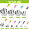 imageMeasuring Cups and Spoons Set Stainless SteelMeasuring Spoons Liquid Stackable Metric Measuring Scoop for Baking or CookingKitchen Cake Decorating Supplies Measuring Cup Organizermulticolour