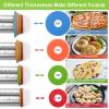 imageRolling Pin with Thickness Rings and Silicone Baking Mat Adjustable Stainless Steel Rolling Pins for Pasta or Sugar Decorating Cookies Bread Making Tools Fondant Roller for Dough Dumpling RavioliRed