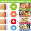 imageRolling Pin with Thickness Rings and Silicone Baking Mat Adjustable Stainless Steel Rolling Pins for Pasta or Sugar Decorating Cookies Bread Making Tools Fondant Roller for Dough Dumpling RavioliNatural Wood