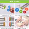 imageRolling Pin with Thickness Rings and Silicone Baking Mat Adjustable Stainless Steel Rolling Pins for Pasta or Sugar Decorating Cookies Bread Making Tools Fondant Roller for Dough Dumpling RavioliRed
