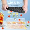 imageWIBIMEN Ice Cube Tray with Lid and Bin  Round Ice Trays for Freezer with Lid  Ice Cube Trays for Freezer with Ice Container 1quot2PACK BlackBlack