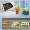 imageWIBIMEN Ice Cube Tray with Lid and Bin  Round Ice Trays for Freezer with Lid  Ice Cube Trays for Freezer with Ice Container 1quot2PACK BlackBlack