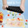 imageWIBIMEN Ice Cube Tray with Lid and Bin  Round Ice Trays for Freezer with Lid  Ice Cube Trays for Freezer with Ice Container 1quot2PACK BlackBlack