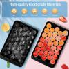 imageWIBIMEN Ice Cube Tray with Lid and Bin  Round Ice Trays for Freezer with Lid  Ice Cube Trays for Freezer with Ice Container 1quot2PACK BlackBlack