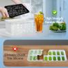 imageWIBIMEN Ice Cube Tray with Lid and Bin  Round Ice Trays for Freezer with Lid  Ice Cube Trays for Freezer with Ice Container 1quot2PACK BlackBlack