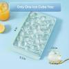 imageWIBIMEN Ice Cube Tray with Lid and Bin  Round Ice Trays for Freezer with Lid  Ice Cube Trays for Freezer with Ice Container 1quot2PACK BlackBlue