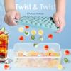 imageWIBIMEN Ice Cube Tray with Lid and Bin  Round Ice Trays for Freezer with Lid  Ice Cube Trays for Freezer with Ice Container 1quot2PACK BlackBlue