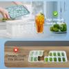 imageWIBIMEN Ice Cube Tray with Lid and Bin  Round Ice Trays for Freezer with Lid  Ice Cube Trays for Freezer with Ice Container 1quot2PACK BlackBlue