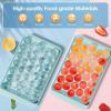 imageWIBIMEN Ice Cube Tray with Lid and Bin  Round Ice Trays for Freezer with Lid  Ice Cube Trays for Freezer with Ice Container 1quot2PACK BlackBlue