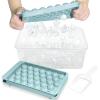 imageWIBIMEN Ice Cube Tray with Lid and Bin  Round Ice Trays for Freezer with Lid  Ice Cube Trays for Freezer with Ice Container 1quot2PACK BlackBlue