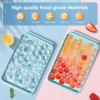 imageWIBIMEN Ice Cube Tray with Lid and Bin  Round Ice Trays for Freezer with Lid  Ice Cube Trays for Freezer with Ice Container 1quot2PACK BlackBlue