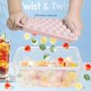 imageWIBIMEN Ice Cube Tray with Lid and Bin  Round Ice Trays for Freezer with Lid  Ice Cube Trays for Freezer with Ice Container 1quot2PACK BlackPink