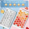 imageWIBIMEN Ice Cube Tray with Lid and Bin  Round Ice Trays for Freezer with Lid  Ice Cube Trays for Freezer with Ice Container 1quot2PACK BlackWhite
