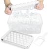imageWIBIMEN Ice Cube Tray with Lid and Bin  Round Ice Trays for Freezer with Lid  Ice Cube Trays for Freezer with Ice Container 1quot2PACK BlackWhite
