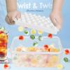 imageWIBIMEN Ice Cube Tray with Lid and Bin  Round Ice Trays for Freezer with Lid  Ice Cube Trays for Freezer with Ice Container 1quot2PACK BlackWhite
