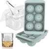 imageWIBIMEN Large Ice Cube Molds Big Round Whiskey Ice Cube Trays for Freezer Easy to Fill ampamp Release Whiskey Bourbon Cocktail19In6 Balls Blue2 PackBlue2 Pack