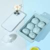 imageWIBIMEN Large Ice Cube Molds Big Round Whiskey Ice Cube Trays for Freezer Easy to Fill ampamp Release Whiskey Bourbon Cocktail19In6 Balls Blue2 PackBlue1 Pack